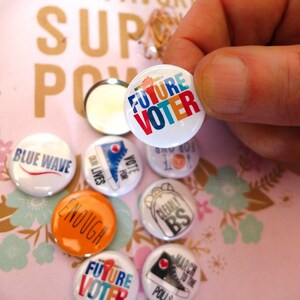Good Trouble is Voting Button, Mini John Lewis Good Trouble Pin, Democratic Button Comes with a Vote Postcard image 2