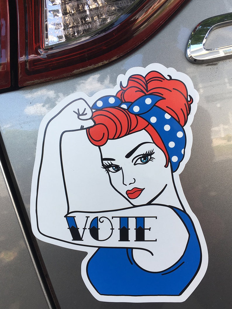 Rosie The Riveter Vote Magnet, Get out the Vote Car Magnet immagine 3