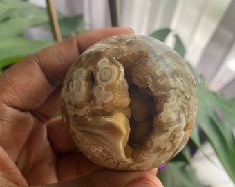 Amber Flower Agate Sphere Amber Flower Agate Sphere