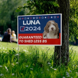 Political Sign Dog Custom, Election Yard Sign Personalized Pet, Liberal Yard sign, Defend democracy, Pro America Anti Trump Yard Sign, FDT