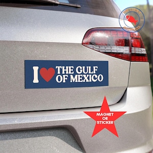 I Love The Gulf of Mexico Bumper Sticker or Magnet