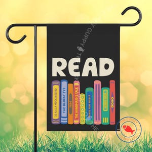 Read Banned Books Protest Flag: Subtle Anti Book Ban Sign, Read Resist Repeat, Support Public Libraries