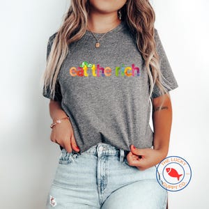 Eat The Rich Unisex T-Shirt, Caterpillar Design, Liberal Political Tee