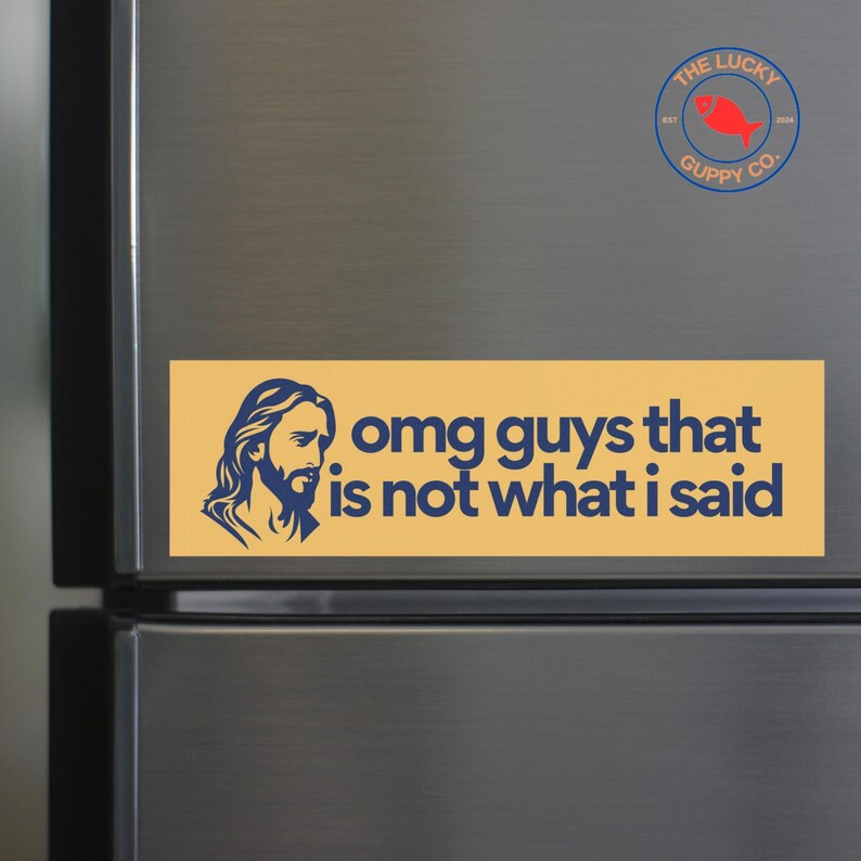 omg guys that's not what I said car refrigerator magnet, progressive christian gift, liberal bumper sticker, FDT car magnet, anti-trump AF image 2