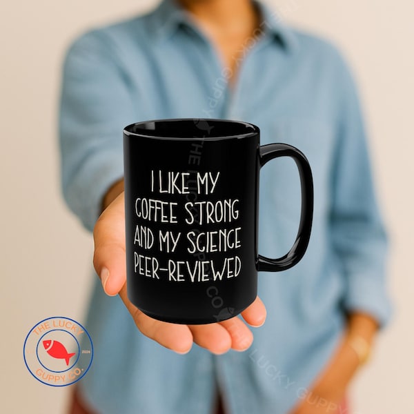 Taza de café Pro Science: Ciencia revisada por pares, café fuerte