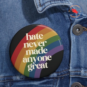 Bouton arc-en-ciel empathie, aimant égalité, épingle de militant libéral