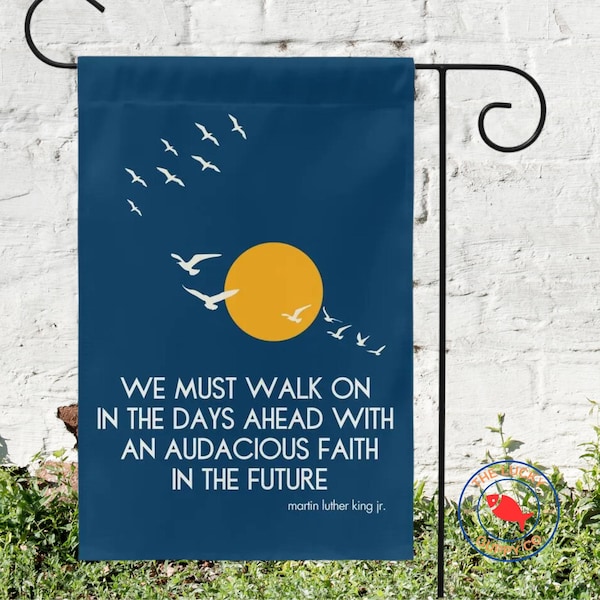We Must Walk On Martin Luther King Jr. Garden Flag, MLK Day Flag, Black History Month Banner, I Have a Dream Speech, Black Lives Matter Art