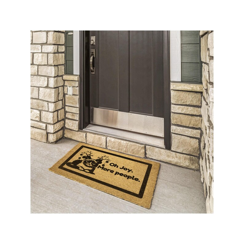 Oh Joy More People Rug, Coir doormat cat Christmas, Grumpy Cat Xmas, Sassy Cat Black Porch Rug, Coir Doormat Funny, Coir Doormat Stencil image 3