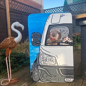 Rectangular table top for camper vans hand painted bespoke designs made to order