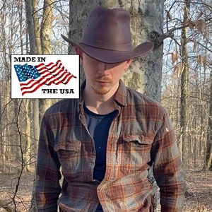 Leather Hat, Gift For Him, Anniversary Gift for Him, Cowboy Gifts, Gifts, Leather Gifts, Cowboy Hat, Hat Men, Unique Gift, Leather For Him