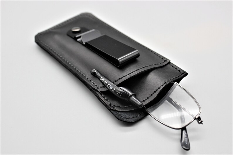 Black Leather Sunglass Case Leather Glasses Case Sunglass Etsy