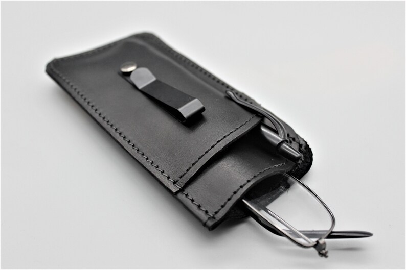 Black Leather Sunglass Case Leather Glasses Case Sunglass Etsy