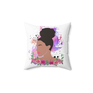 One of a Kind African American 14x14 Polyester Square Pillow | Home Decor