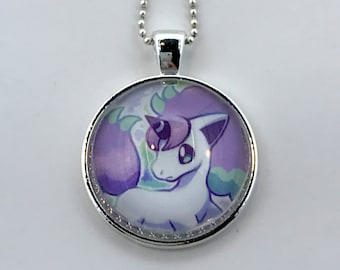 Galarian Ponyta Necklace - Upcycled Pokemon Card Pendant - Pokemon Necklace OR Keychain - Pokemon Card Necklace - Pokemon Pendant