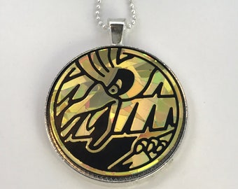Ho-Oh Necklace - Pokemon Necklace OR Keychain - Upcycled Pokemon Coin Pendant - Ho-Oh Pokemon Pendant - Pokemon Coin Necklace - Legendary