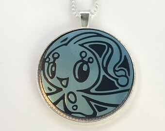 Manaphy Necklace - Pokemon Necklace OR Keychain - Upcycled Pokemon Coin Pendant - Manaphy Pokemon Pendant - Pokemon Coin Necklace