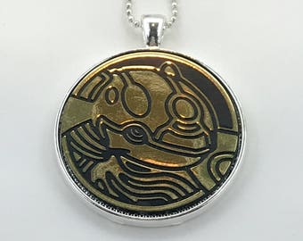 Primal Kyogre Necklace - Pokemon Necklace OR Keychain - Upcycled Pokemon Coin Pendant w/Chain - Pokemon Pendant - Pokemon Coin Necklace