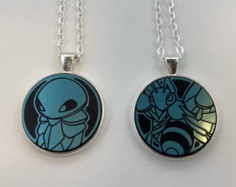 Kakuna or Beedrill Necklace -  Pokemon Necklace OR Keychain - Upcycled Pokemon Coin Pendant - Pokemon Coin Necklace - Pokemon Pendant