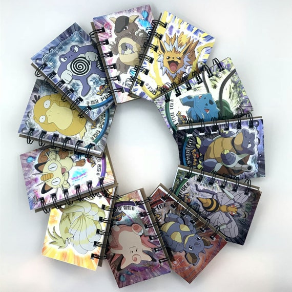 Holographic Pokemon Notebook You Choose One Upcycled Pokemon Card Notebook  Pikachu Meowth Jolteon Mini Notebook Party Favor -  Norway