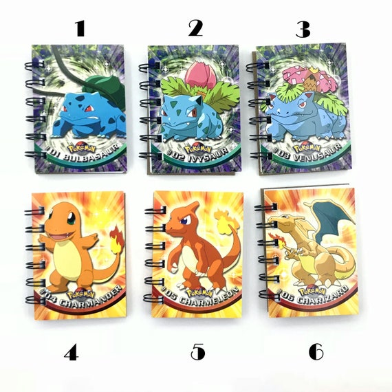 Pokemon Notebook You Choose One Upcycled Pokemon Card Notebook Charizard  Blastoise Bulbasaur Pikachu Mini Notebook Party Favor 