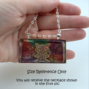 Shiny Charizard Necklace Holographic Pokemon Card Necklace Upcycled Pokemon Card Pendant w/Chain Bar Necklace Pokemon Necklace image 3