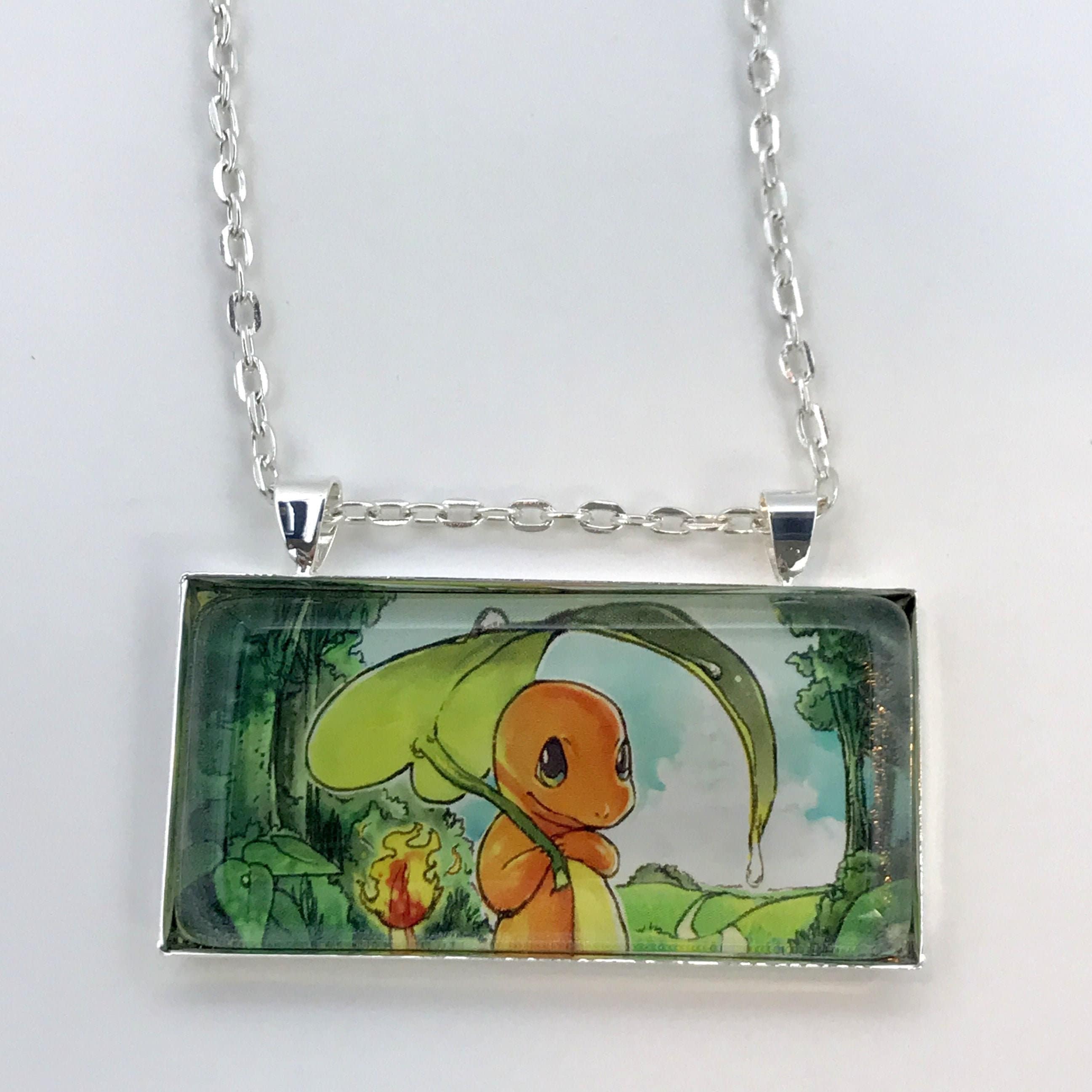 Charmander Necklace Pokemon Card Necklace Upcycled Pokemon Card