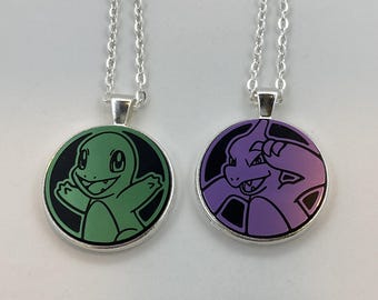 Charmander or Charmeleon Necklace -  Pokemon Necklace OR Keychain - Upcycled Pokemon Coin Pendant - Pokemon Coin Necklace - Pokemon Pendant