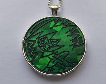 Decidueye Necklace - Pokemon Pendant - Pokemon Necklace OR Keychain - Pokemon Coin Necklace - Upcycled Pokemon Coin Pendant - Sun and Moon