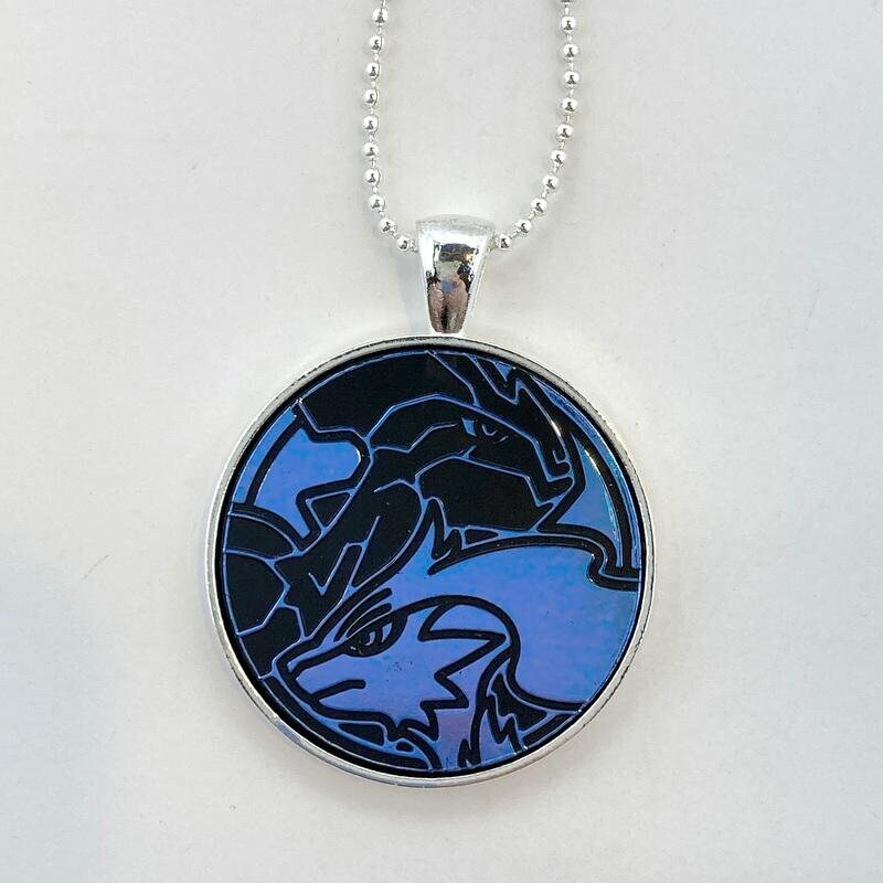 Reshiram & Zekrom Necklace - Pokemon Necklace OR Keychain
