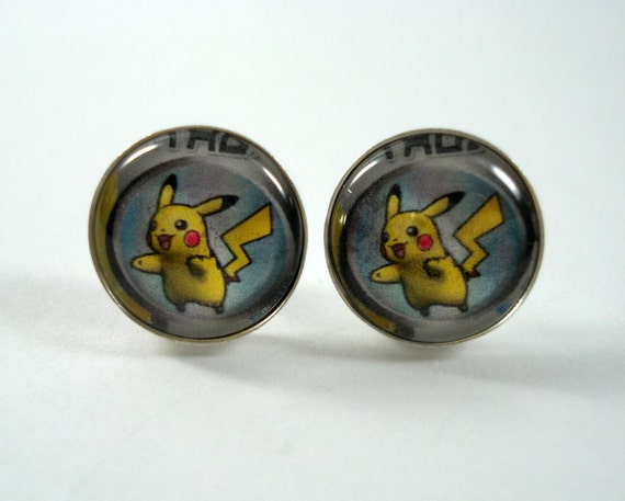 Pikachu Pokemon Earrings - Upcycled Pokemon Card Earrings - Pikachu  Earrings - Sterling Silver - Pokemon Studs - Post Earrings - Etsy