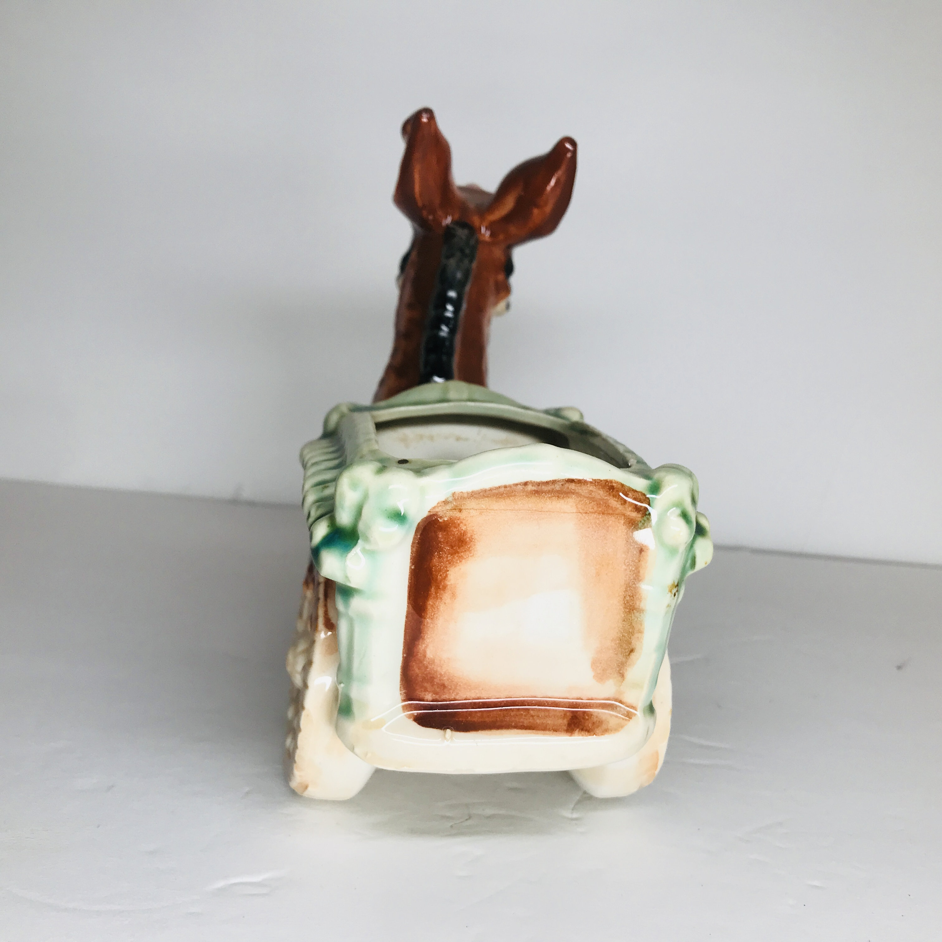 Vintage Made in Occupied Japan Ceramic Donkey With Cart