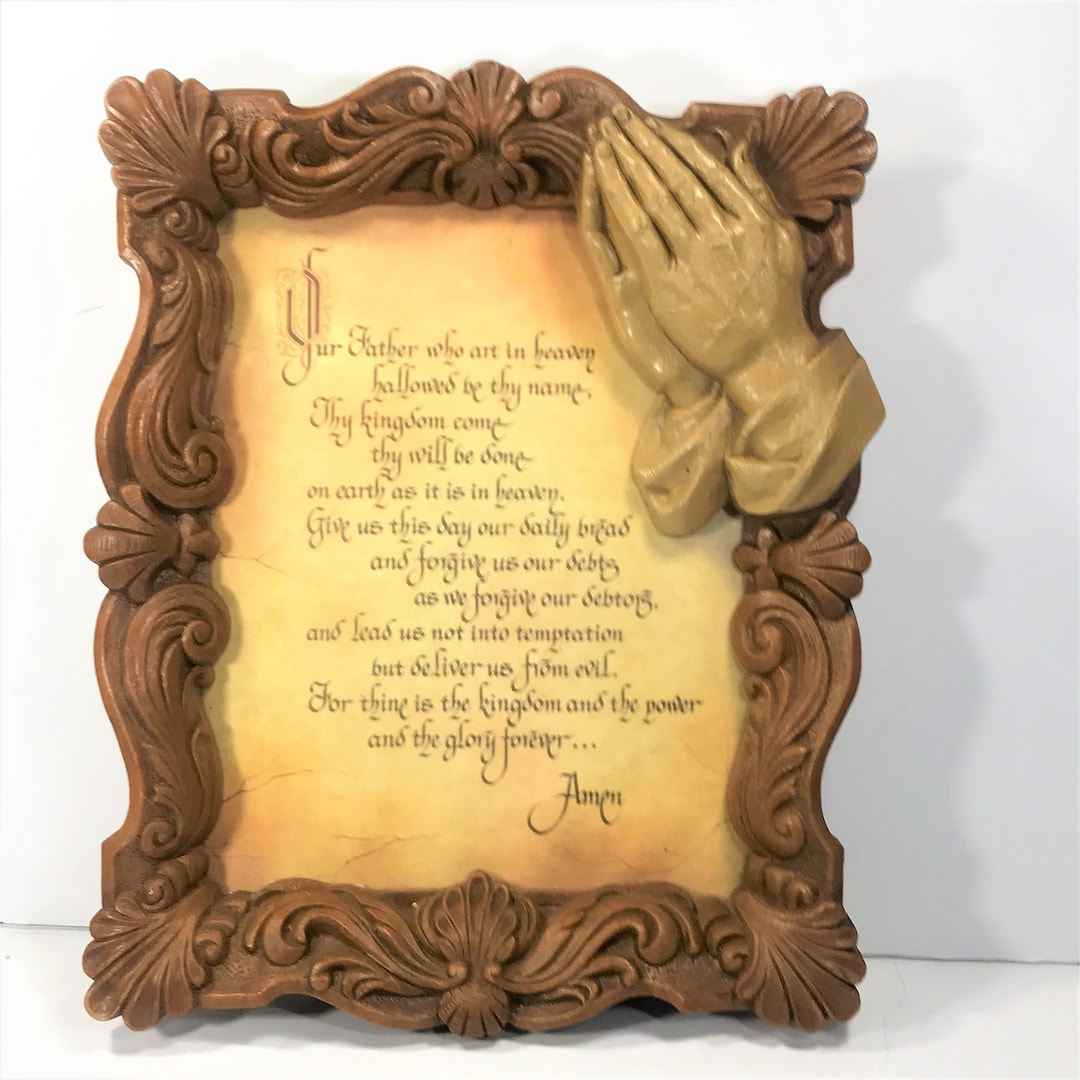 The Lords Prayer Print in Praying Hands Frame Etsy