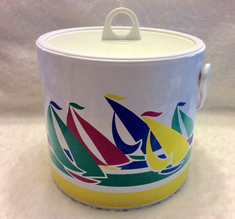 Vintage 1960's Retro Sailboat Decor Ice Bucket. Etsy