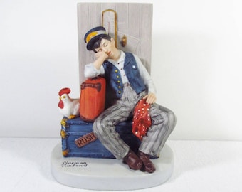 Vintage Danbury Mint Asleep on the Job Norman Rockwell figurine