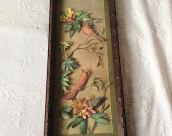 Vintage 3d watercolor collage mosaic with paper signed Harnett