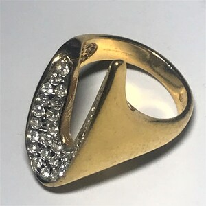 Vintage 18kge Marked A in a Circle Gold Metal Rhinestone Art Deco Ring ...
