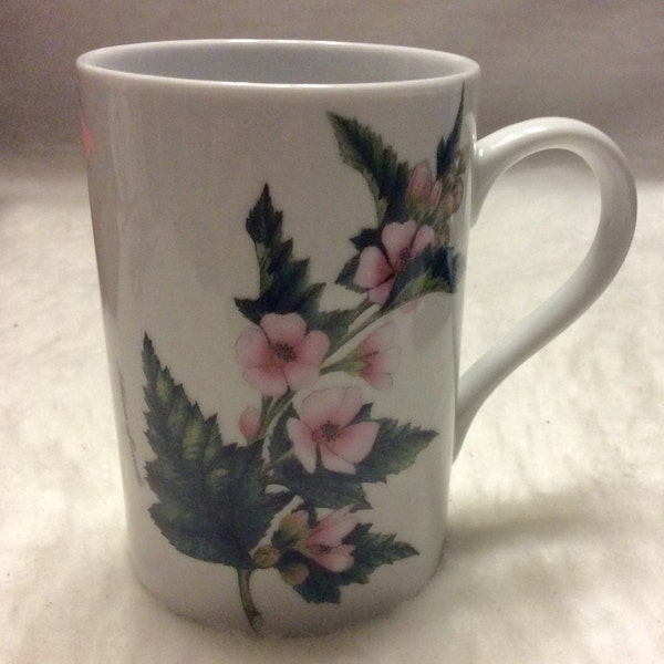 Vintage Teddi Althaea marshmellow plant transfer collectible coffee mig.