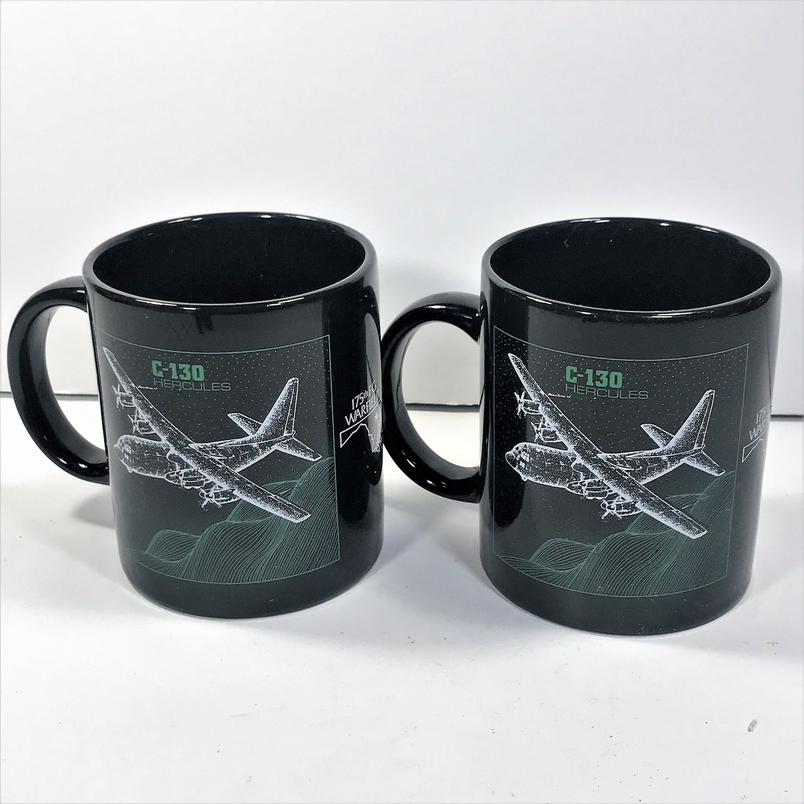 C130 Hercules Airplane Coffee Cups Mugs 175th FG Warfield Etsy
