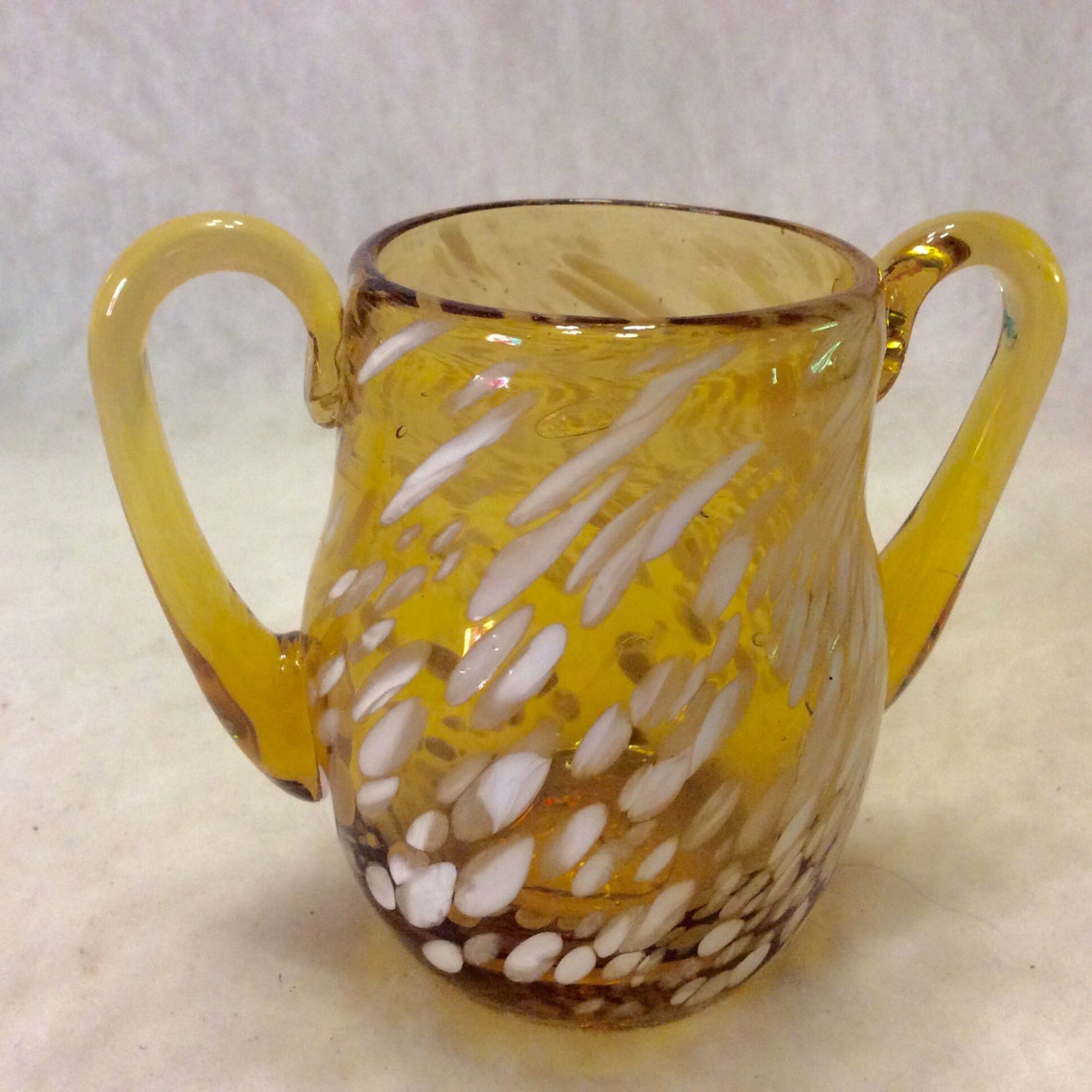Hand blown amber glass sugar bowl sugar cube holder. Free ship Etsy