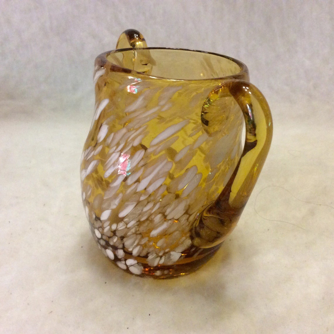 Hand blown amber glass sugar bowl sugar cube holder. Free ship Etsy