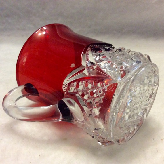 Vintage 1909 Souvenir of the Fair Ruby Red Hobnail Glass Cup