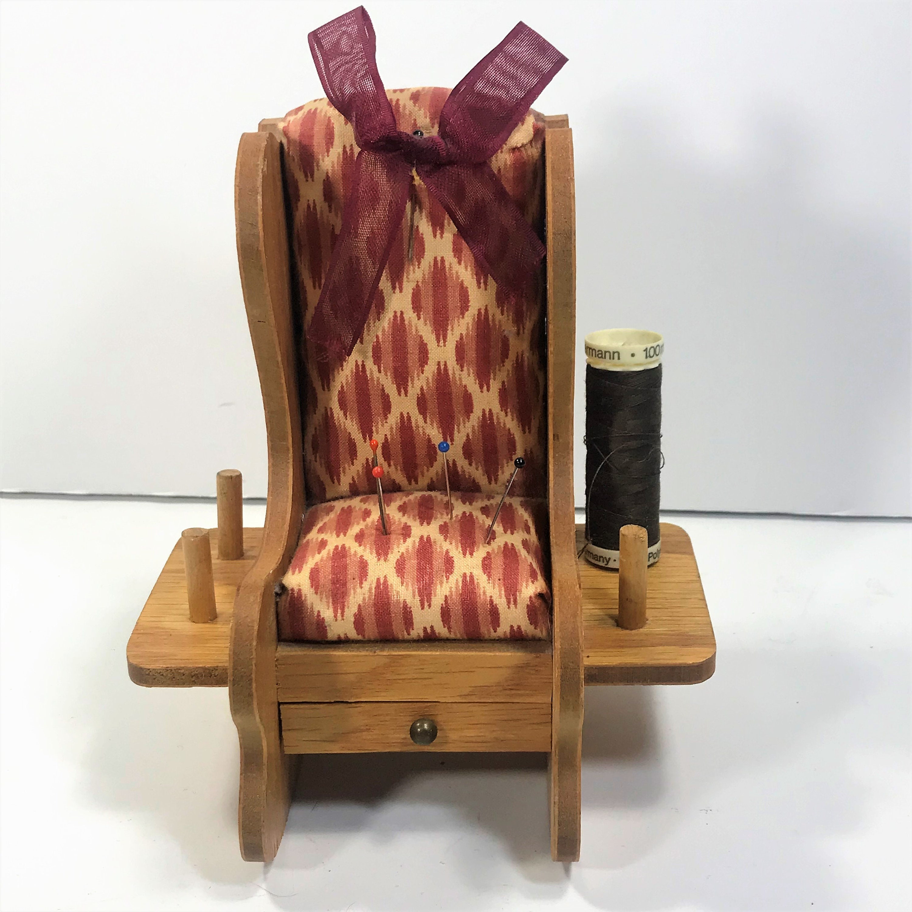 Vintage wood wooden rocking chair pin cushion Etsy