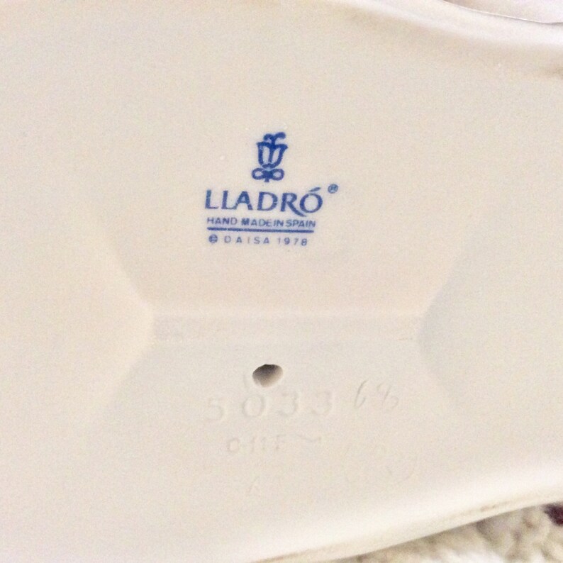 Lladro 1978 woman boy goose porcelain figurine. Mint. image 8