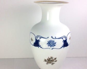 Vintage Reichenbach cobalt blue very large fine porcelain vase. Germany.