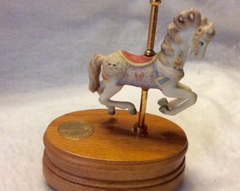 Vintage Lefton China Carousel Collections music box. Camelot. Free shipping to US