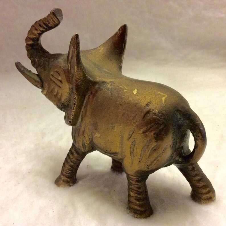 Vintage Solid Brass Elephant Figurine Paperweight. Etsy