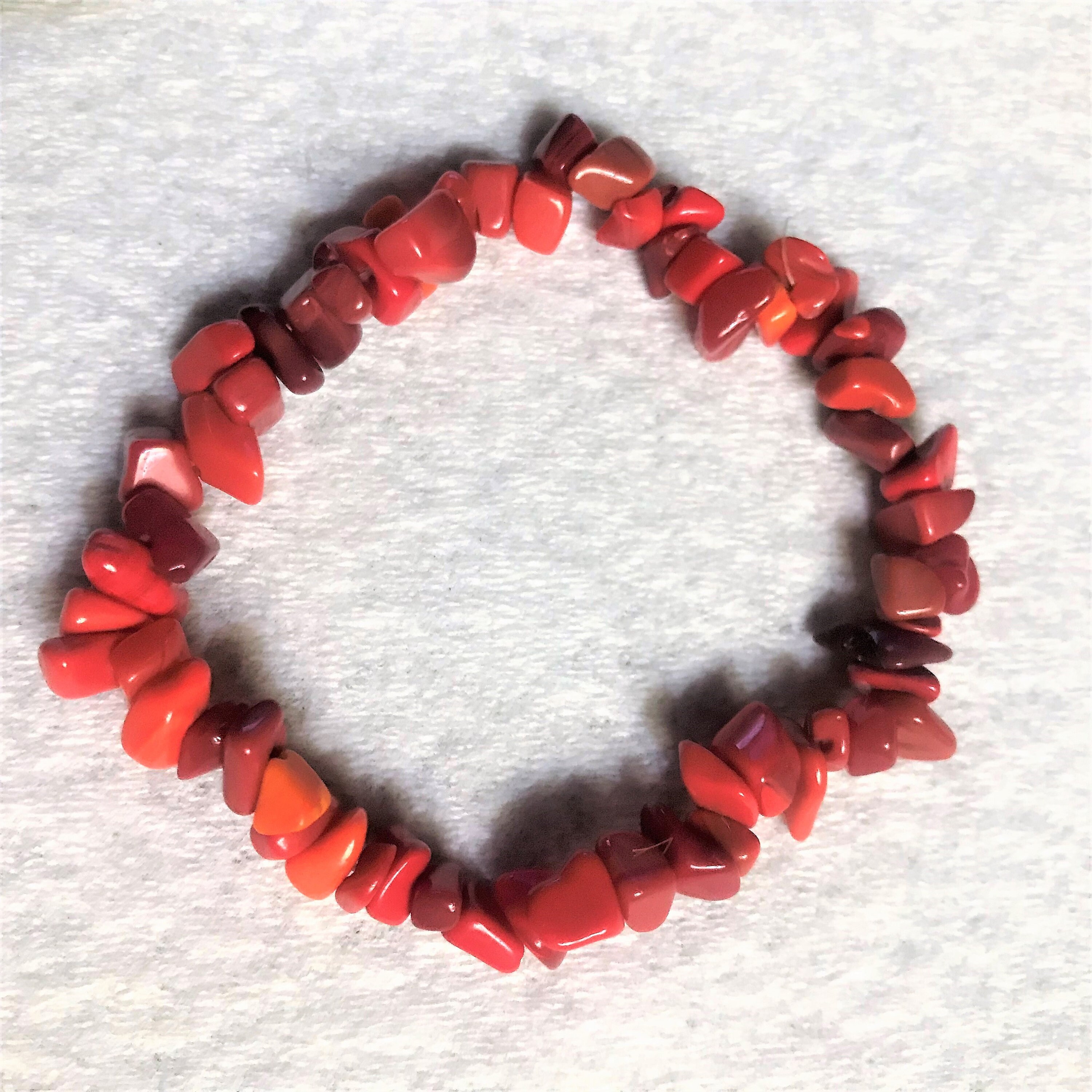 Red Coral Chunky Stretch Bracelet - Etsy