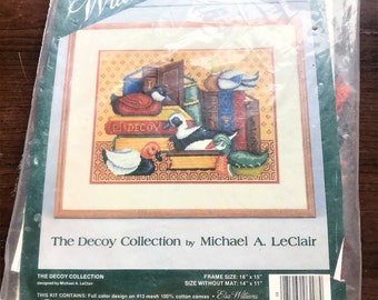 Elsa Williams Needlepoint embroidery kit Decoy Collection Michael A LeClair