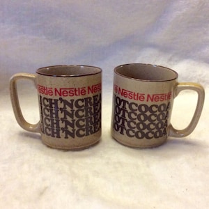 Vintage Nestle Creamy Hot Cocoa coffee mugs cups. Set of 2 free ship to US