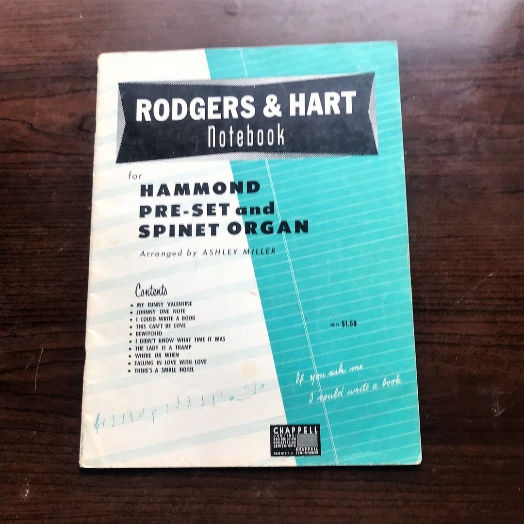Rodgers and Hart Notebook for Hammond Organ 1959 Etsy